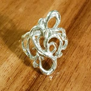 Sterling Silver Open Scrolled ISC 925 Ring.